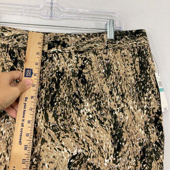 New Rafaella size 16 Black Tan Abstract Straight Leg Classic Fit Ankle Pants - Picture 7 of 12